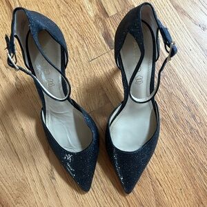 ALDO Black Glitter 4” Heels, Size 7